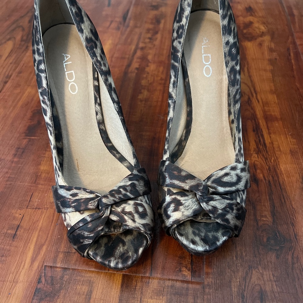 Aldo leopard print high heels size 8